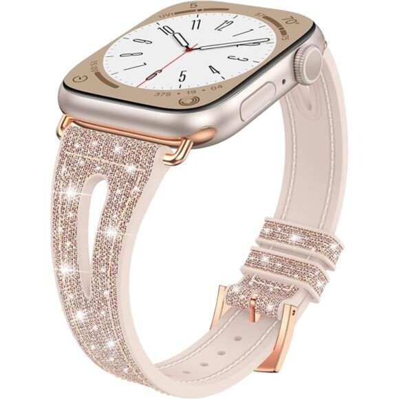 Bling SiliconeBand for AppleWatch Bands Ultra Ultra2 Series 10 9 8 7 6 5 4 3 2 1 - Picture 1 of 7